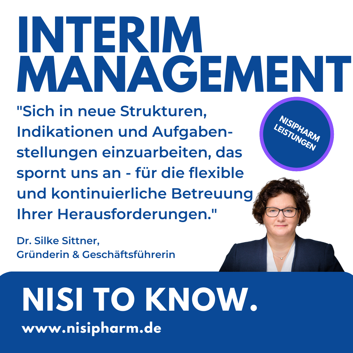 Hinweis auf die Leistung Interimmanagement der Nisipharm GmbH